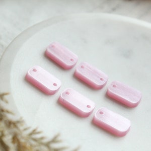 Pastel PINK Pearl Modern Acrylic Rounded Rectangle Earring Pieces Minimalist Petite Earring Blanks Pink Pearlescent Acrylic 3 Pairs DIY