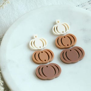UPDATED! Classic Orange Ombre Stacked Pumpkin Fall Colored Acrylic Earring Making Blanks Orange Pumpkin Earring Making Pumpkin Acrylic Charm