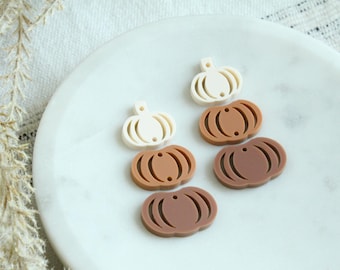 UPDATED! Classic Orange Ombre Stacked Pumpkin Fall Colored Acrylic Earring Making Blanks Orange Pumpkin Earring Making Pumpkin Acrylic Charm