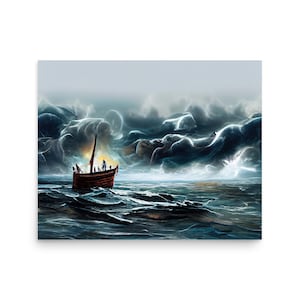Jesus Calms the Storm - Christian Catholic Wall Art - Digital Print