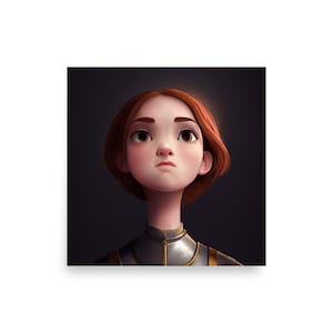 Saint Joan of Arc Cartoon - Digital Print - Catholic Wall Art - Printable Poster