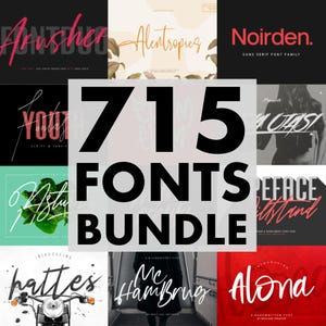 715 Font Bundle - Czcionka Cricut, Czcionka Procreate, Czcionka Canva, Czcionka Retro, Czcionka Logo, Czcionka Boho, Czcionka Brandingowa, Zaproszenie Ślubne