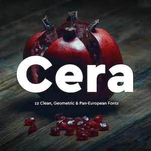 Font Cera Sans Serif: carattere geometrico dinamico e autorevole per progetti di branding, loghi e design