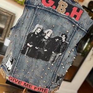 CUSTOM MADE  hand made Punk Denim Vests/jackets  Crustpunk, Battle Vests, Studded, Emo, Personalized customized