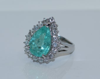6.02ct Natural Paraiba  14K Ring - GIA