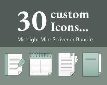 Pacchetto icone Scrivener di mezzanotte menta