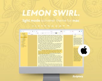 Tema Lemon Swirl para Scrivener: Espaço de trabalho amarelo brilhante (MacOS)