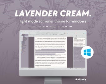 Tema Scrivener Lavender Cream / Scrittura estetica morbida (Windows) (download digitale)