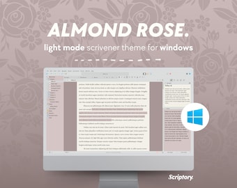 Tema Almond Rose Scrivener: modalità luce soffusa per Windows