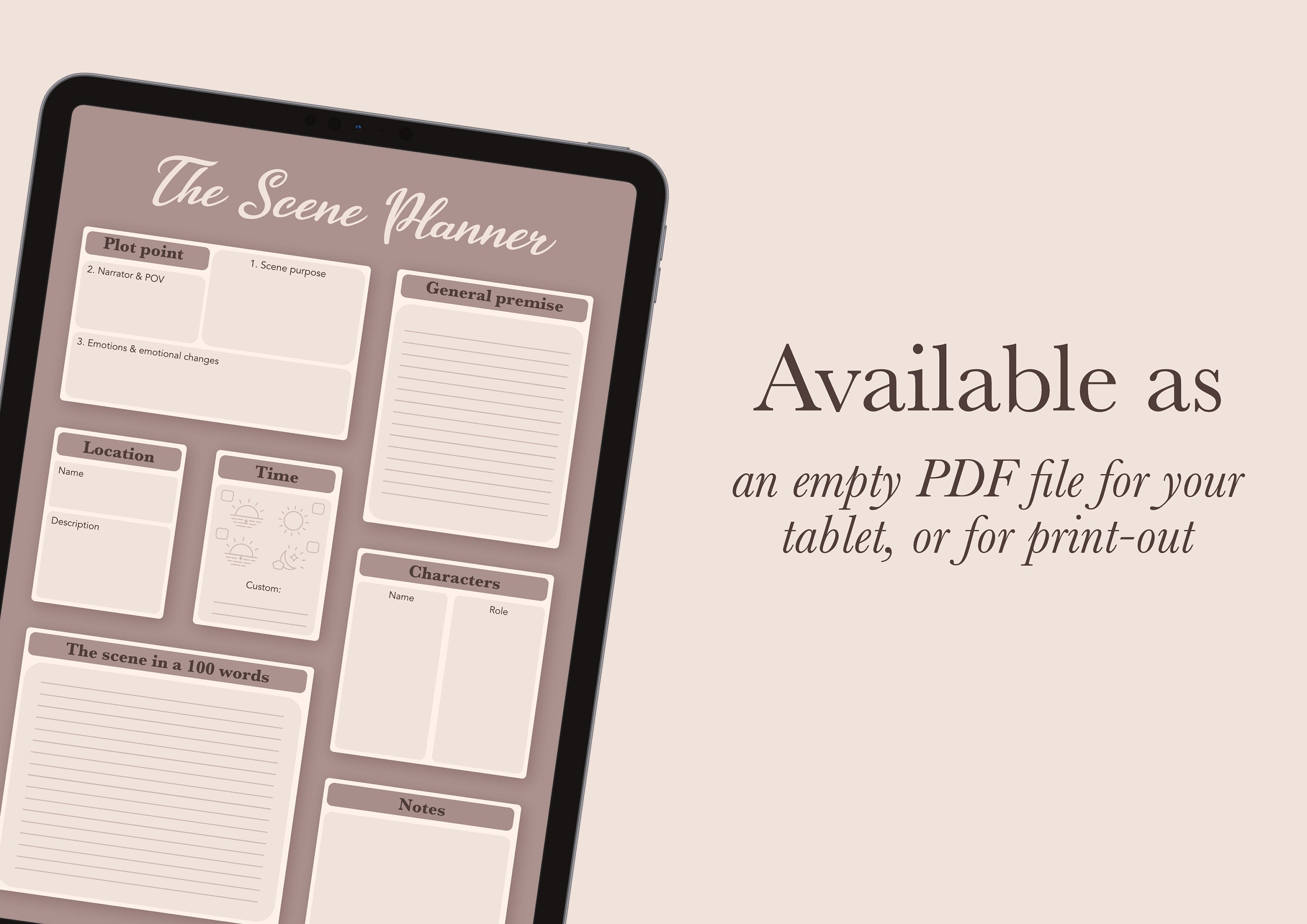 Scene Planner & 6 Essentials Worksheets - Etsy