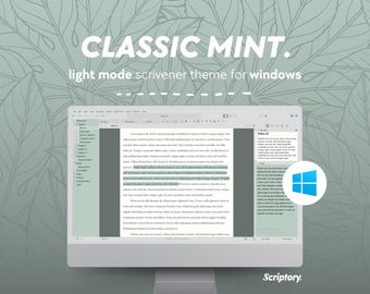 Tema Classic Mint Scrivener: Fresh Writing Workspace (Windows) (download digitale)