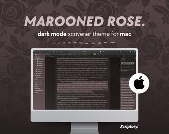 Tema Scrivener Marooned Rose per Mac / Estetica in modalità scura