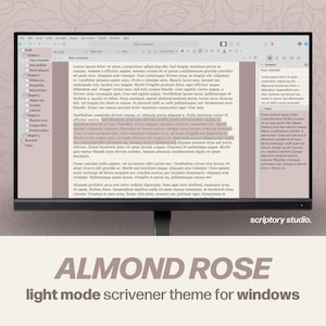 Almond Rose Scrivener Theme for Windows | Soft Light Mode Writing Theme