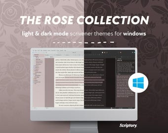 Temi Rose Scrivener: modalità chiara e scura per Windows