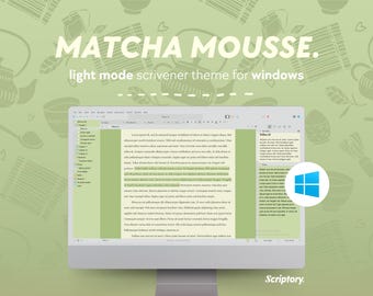 Tema Matcha Mousse Scrivener: Calm Green Workspace (Windows)