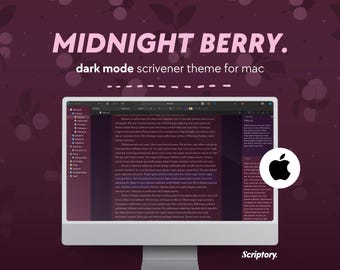 Tema Midnight Berry Scrivener: Scrittura in modalità scura (Mac) (download ZIP)