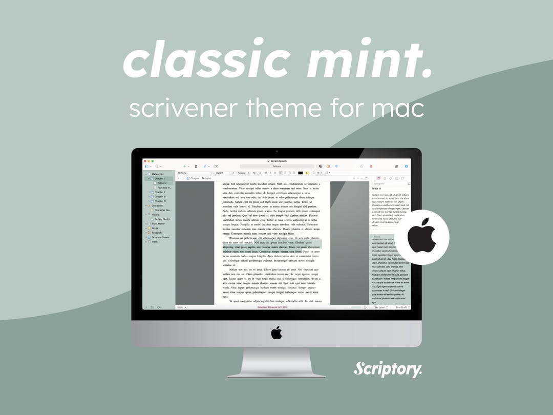 Mint Writing Classic Mint Scrivener Theme: Fresh Writing Workspace (macos) - Etsy