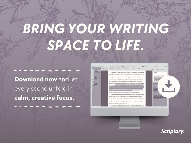 Lavender Cream Scrivener Theme | Soft Aesthetic Writing (windows ...