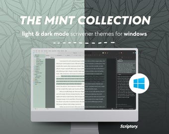 Tema Scrivener di Mint Collection: modalità chiara e scura per Windows