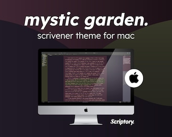 Tema Mystic Garden Scrivener (modalità scura) per Mac