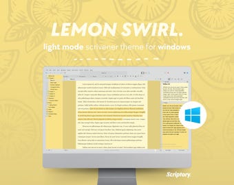 Tema Lemon Swirl Scrivener: Bright Yellow Workspace (Windows) (download digitale)