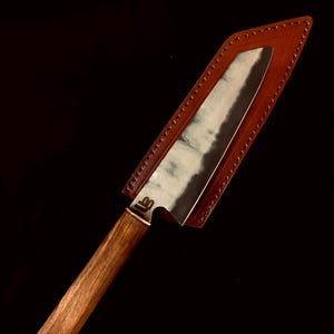 Handmade Japanese chef knife with leather cover, Petty knife, Kitchen Knife, Cook’s knife, Handmade knife