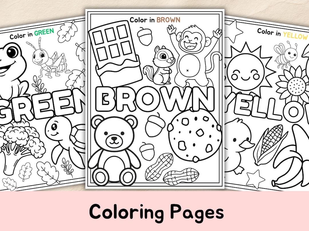 10 Colors Coloring Pages for Kids. Preschool Coloring Worksheets ...