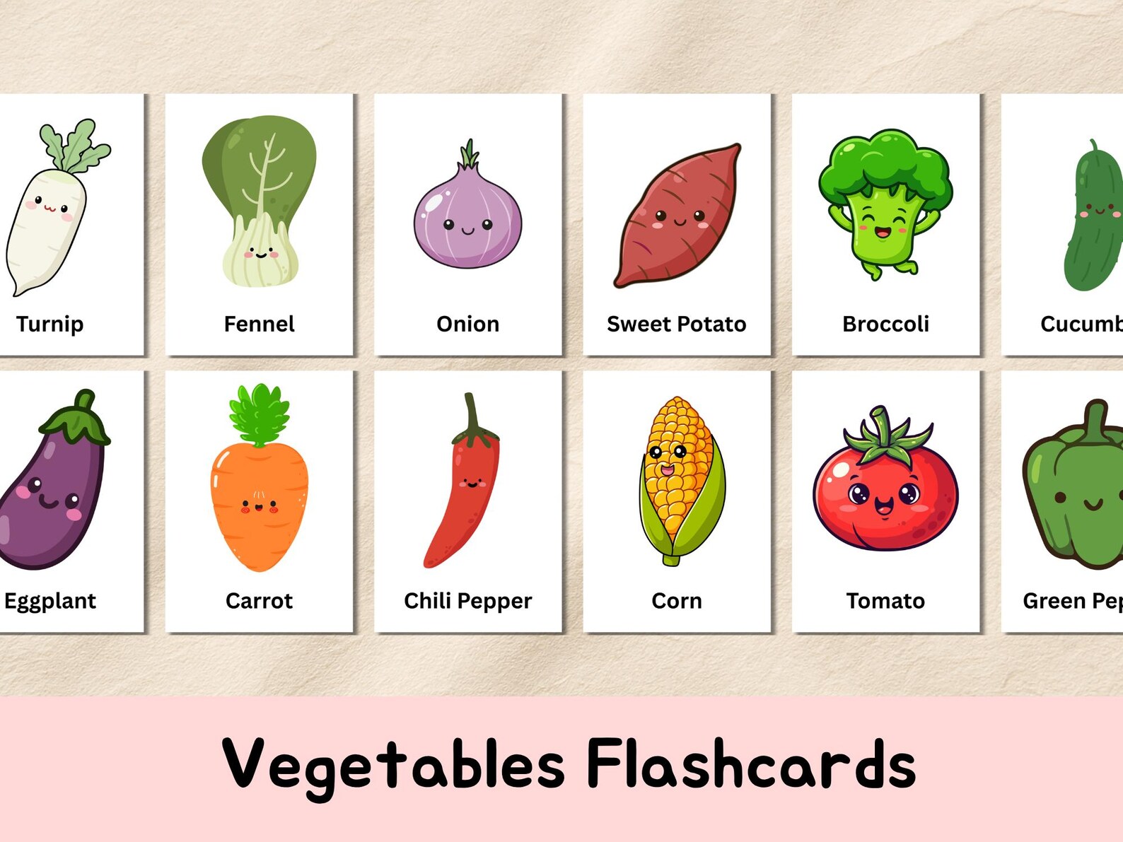 22 Vegetable Flash Cards | Kindergarten & Toddler Learning | Preschool ...