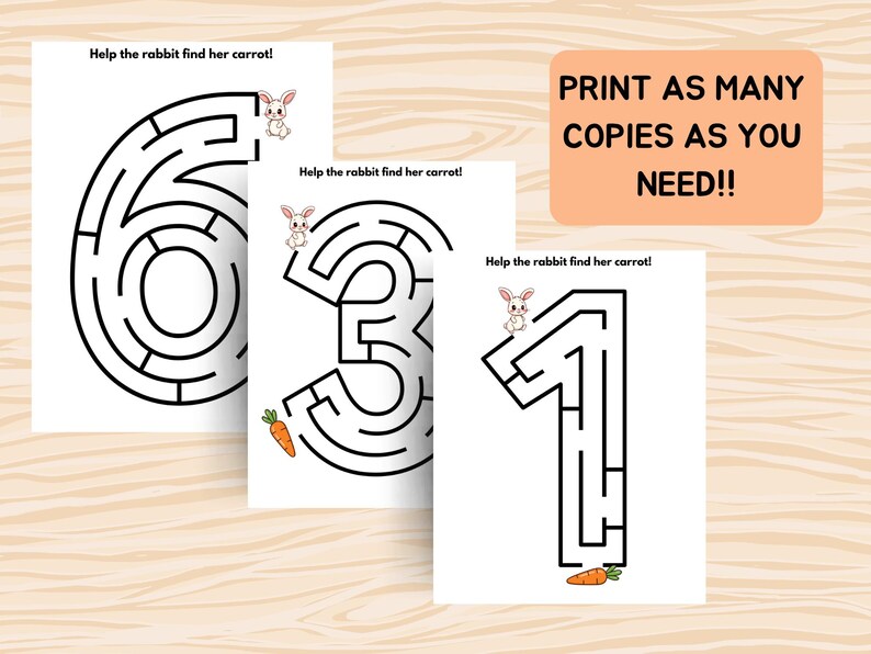 Printable Numbers Maze Worksheets for Kids, Labyrinth Easy Mazes ...
