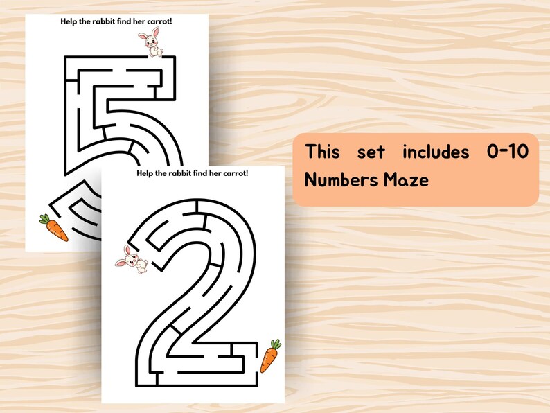 Printable Numbers Maze Worksheets for Kids, Labyrinth Easy Mazes ...