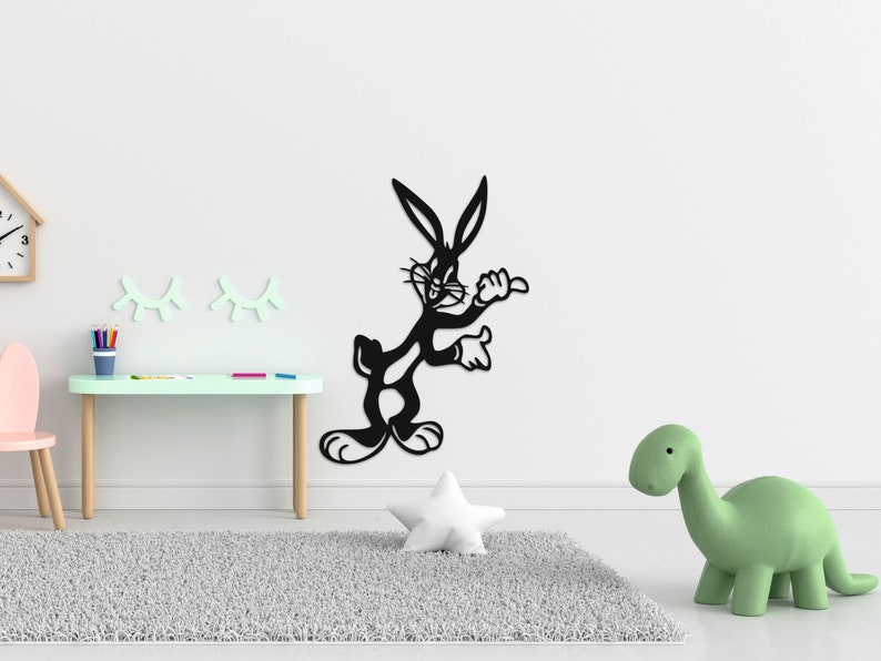 Looney Tunes Bugs Bunny Banksy Wall Art | Wooden Comic Rabbit ...