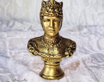 Miniature Bust of Her Majesty Queen Alexandra. Royal Reproduction, Memorabilia, Vintage Style Sculpture, Regal Home Decor