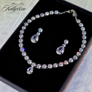 The Coronation Suite, Cubic Zirconia Riviere and Earrings. Royal Reproduction Jewellery. Jewelry for Weddings, Proms and Formal Engagements