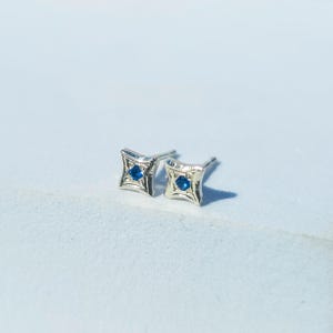 Tiny Sterling Silver Birthstone Stud Earrings. Minimal Birthstone Sterling Silver Jewellery, Classic and Timeless for Everyday Wear