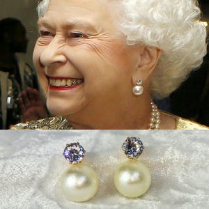 Queen Elizabeth II Inspirierte Perlenohrringe. Cubic Zirkonia Ohrstecker, Royal Reproduction Schmuck. Modeschmuck für Hochzeiten und Abschlussball