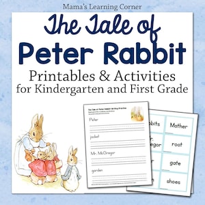 Die Geschichte von Peter Rabbit Aktivitäten für Kindergarten und erste Klasse