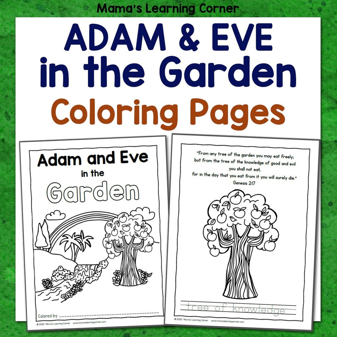 Adam and Eve in the Garden Coloring Pages