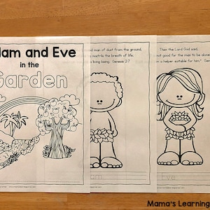 Adam and Eve in the Garden Coloring Pages - Etsy