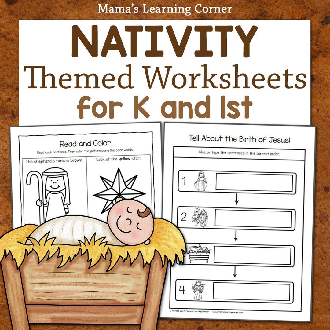 Nativity Birth of Jesus Worksheets for Kindergarten and 1st Etsy