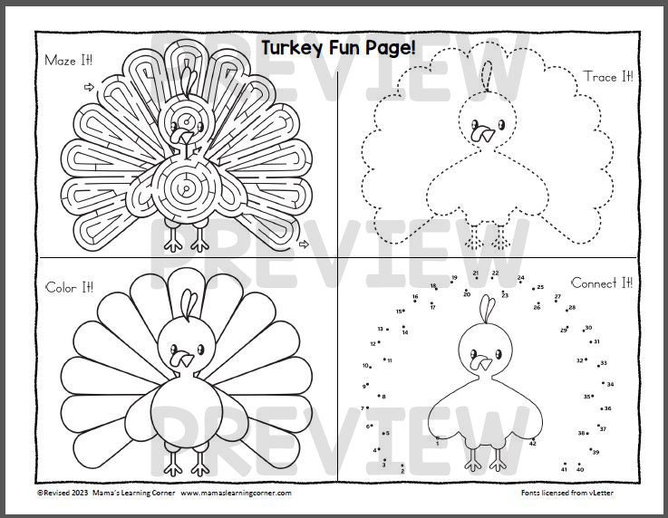 Thanksgiving Worksheets for Kindergarten and 1st Grade - Etsy