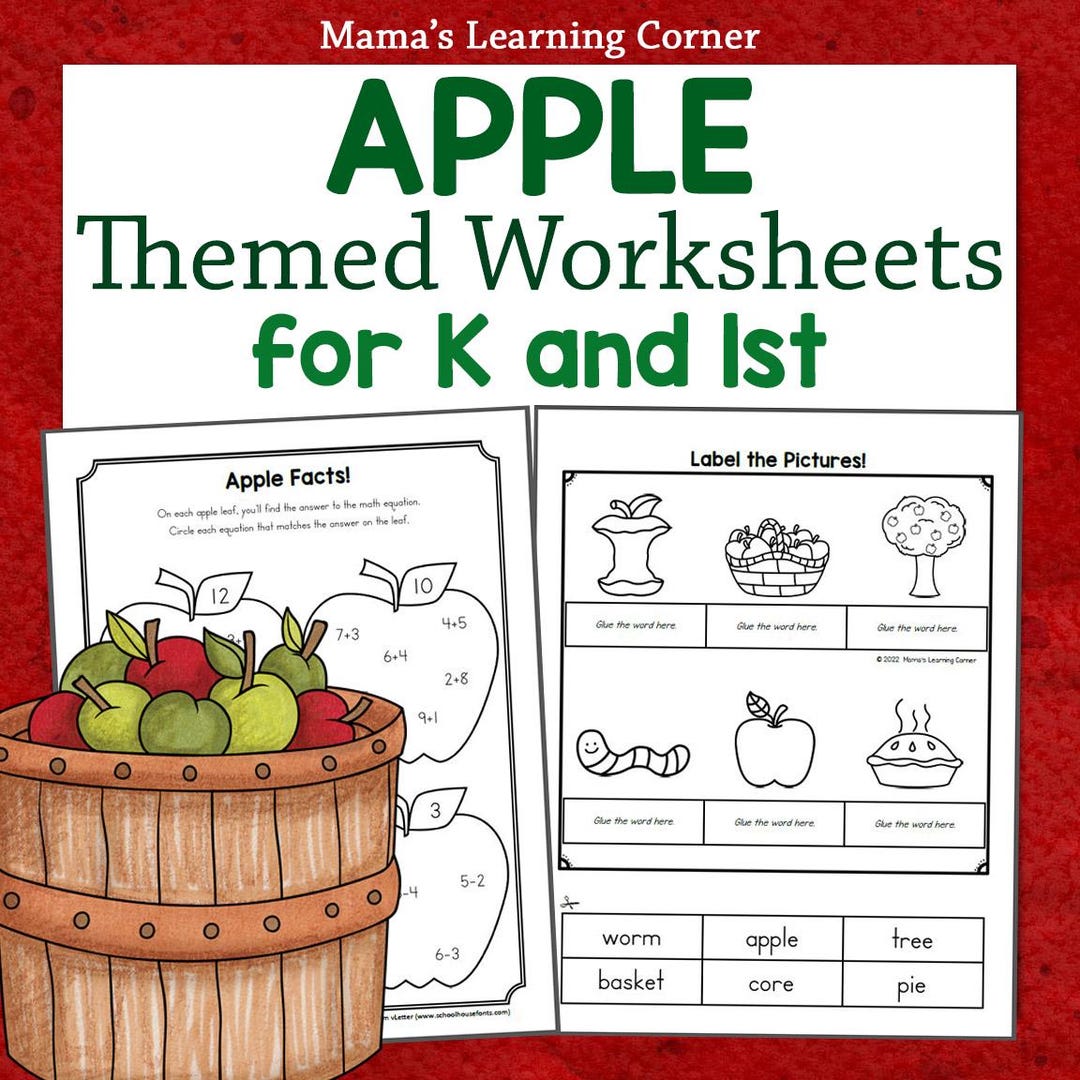 Apple Printables for Kindergarten and 1st Grade Phonics, Math ...