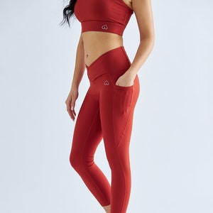 Sporty Spice - Brick Sports Leggings with Pockets