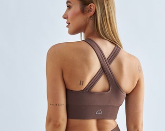 Gym Queen - Brown Sports Bra