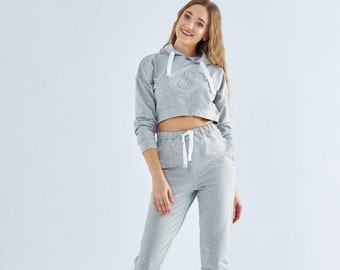 Track Suit Tracksuit Jogging Suit Sweatshirt Lounge SET // 2 piece Hoodie SweatPants SET // Cute Loungewear // Sweatsuit / Gym