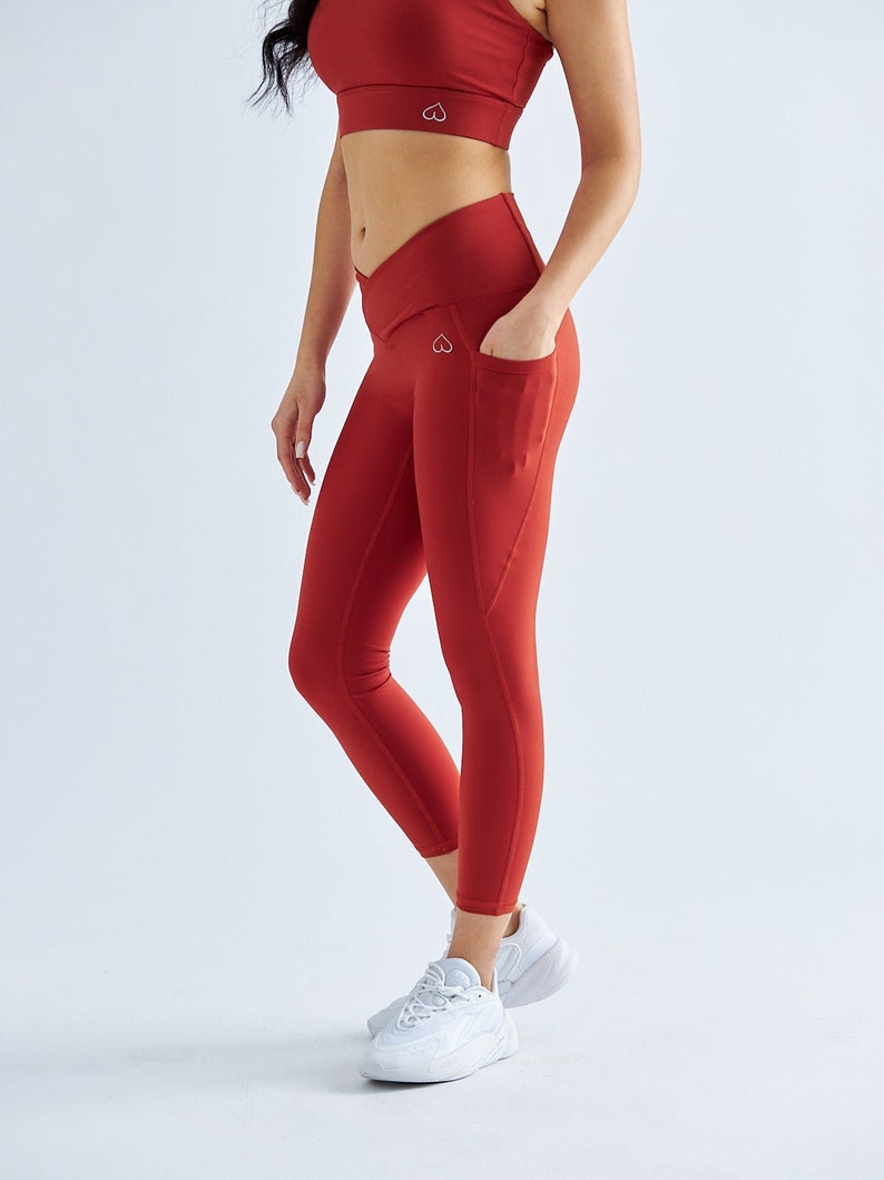 Sporty Spice - Brick Sports Leggings with Pockets