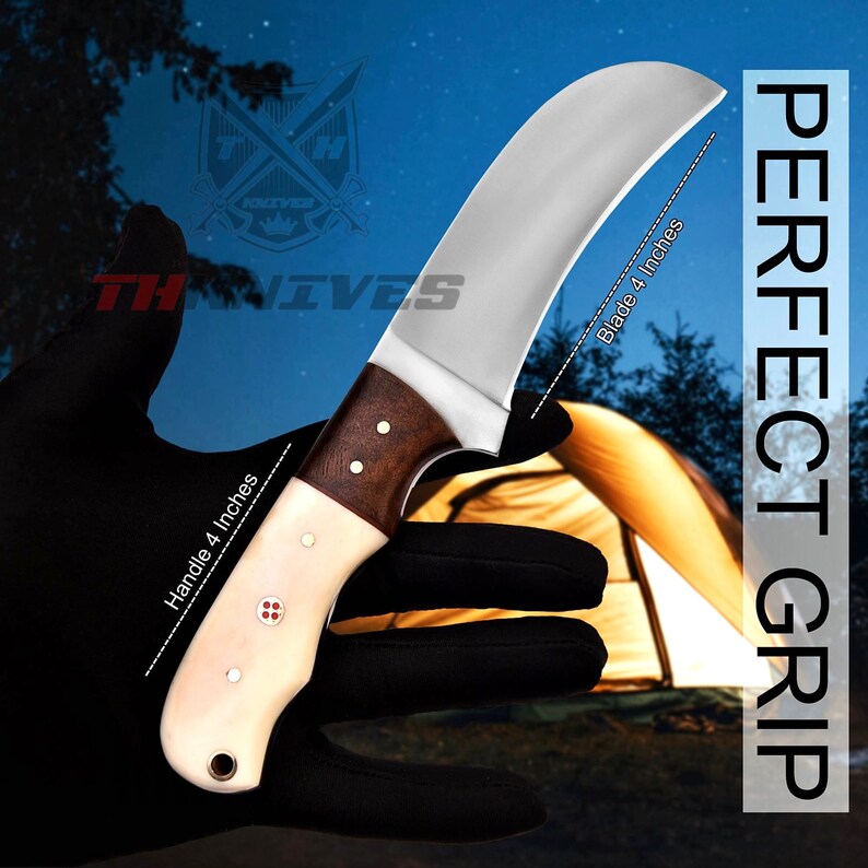 FALCON KNIVES Handmade 1095 Steel Linemans Hawkbill Knife With Cross