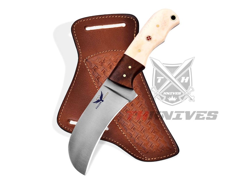 FALCON KNIVES Handmade 1095 Steel Linemans Hawkbill Knife With Cross