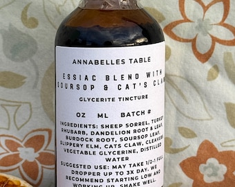 Essiac Blend with Soursop & Cat's Claw Glycerite Tincture