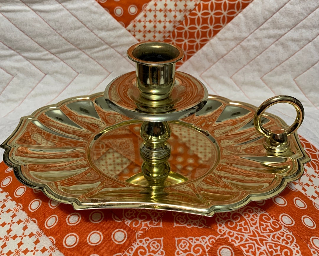 Vintage Home Interiors Brass Gold Tapered Homco Candle Holder Etsy