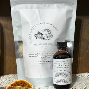 Essiac Soursop Tea Decoction DIY Kit & Essiac with Cat's Claw Glycerite Tincture Duo